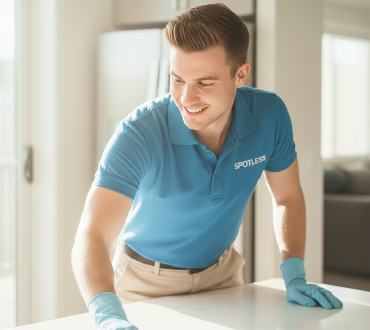 Cleaning company in action