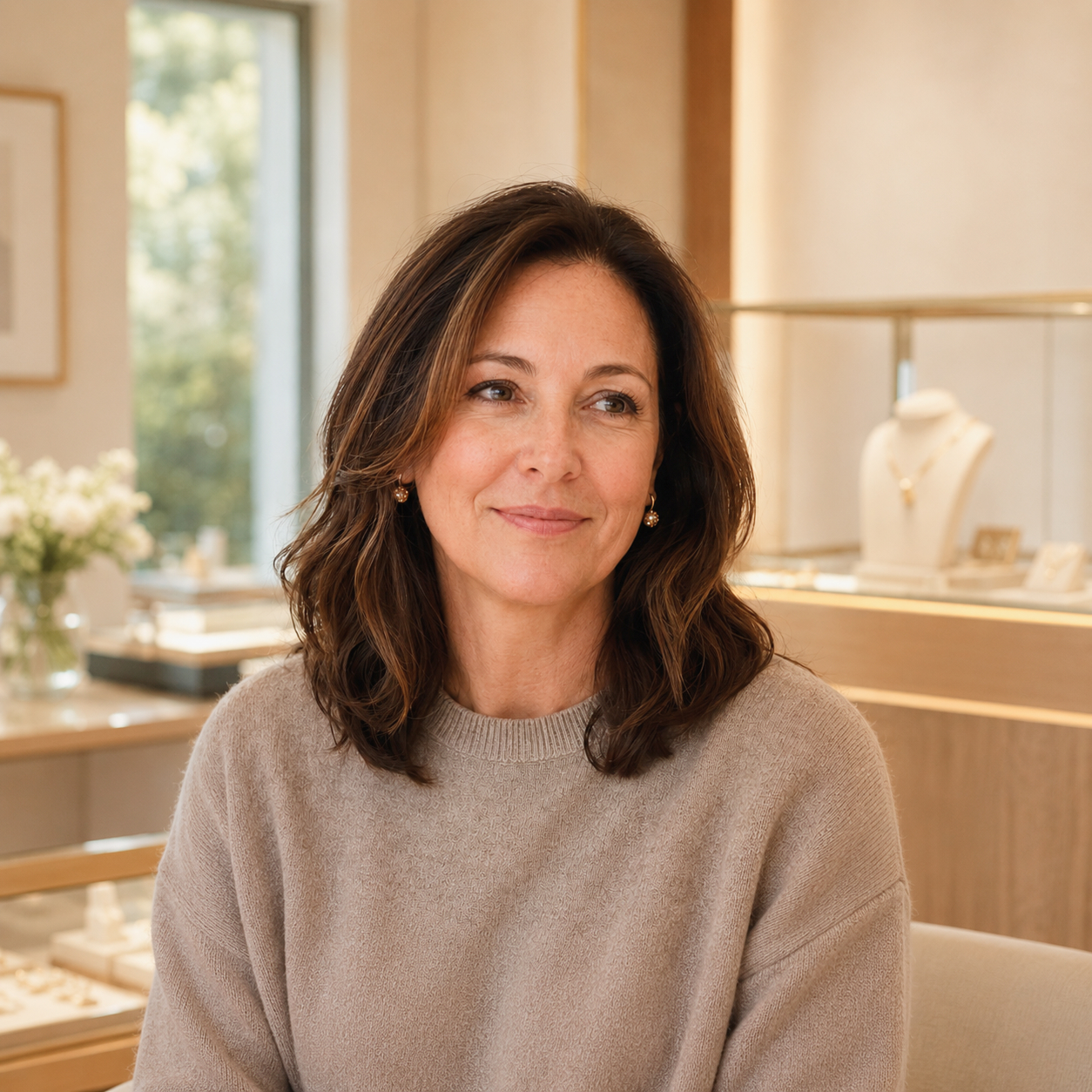 Local jeweler at the counter