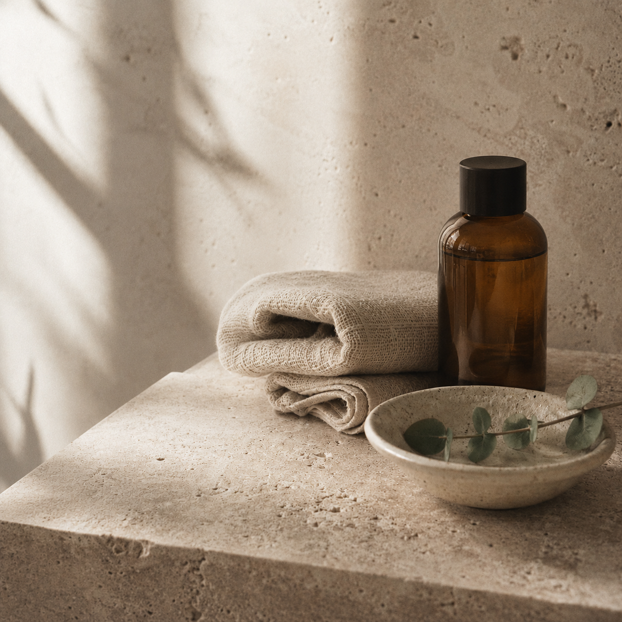 Spa interior with skincare products